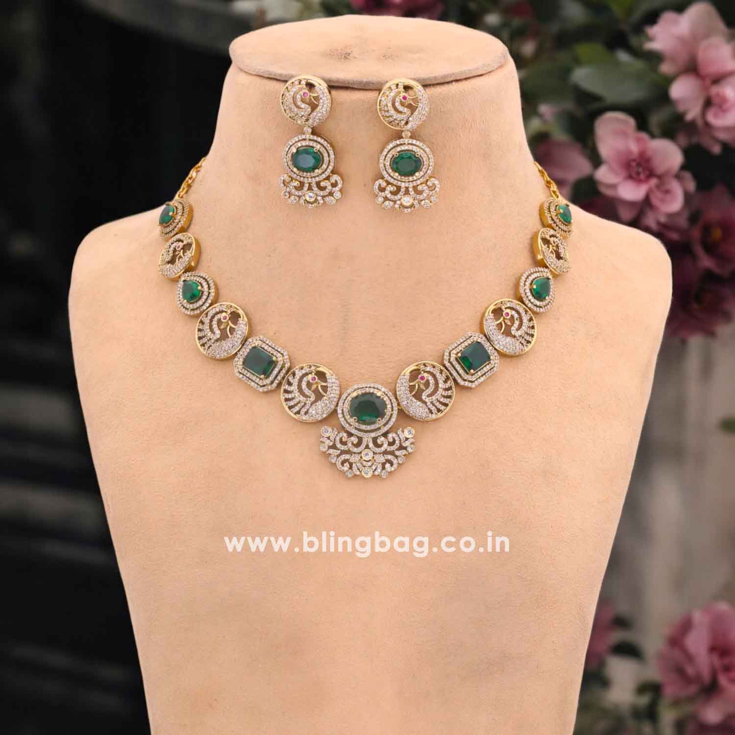Emerald Aiyanna Victorian Jewellery Set - New Arrival - Image 3