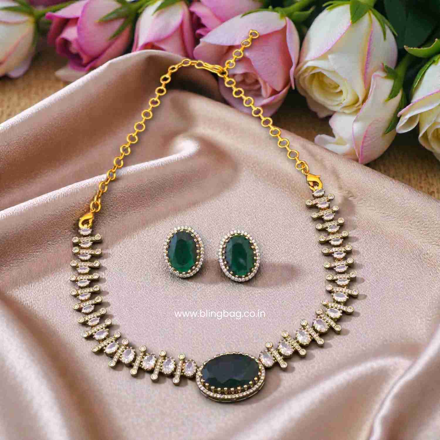 Emerald Alicebeth Victorian Jewellery Set - New Arrival - Image 2
