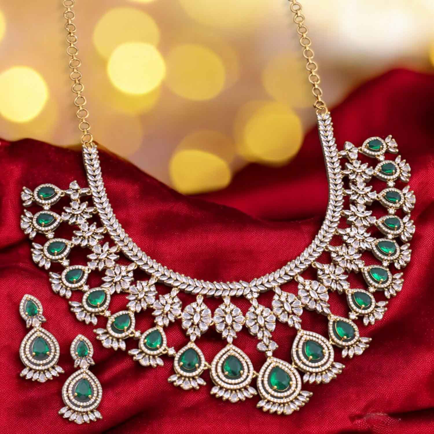 Emerald Almera Victorian Jewellery Set - New Arrival - Image 2