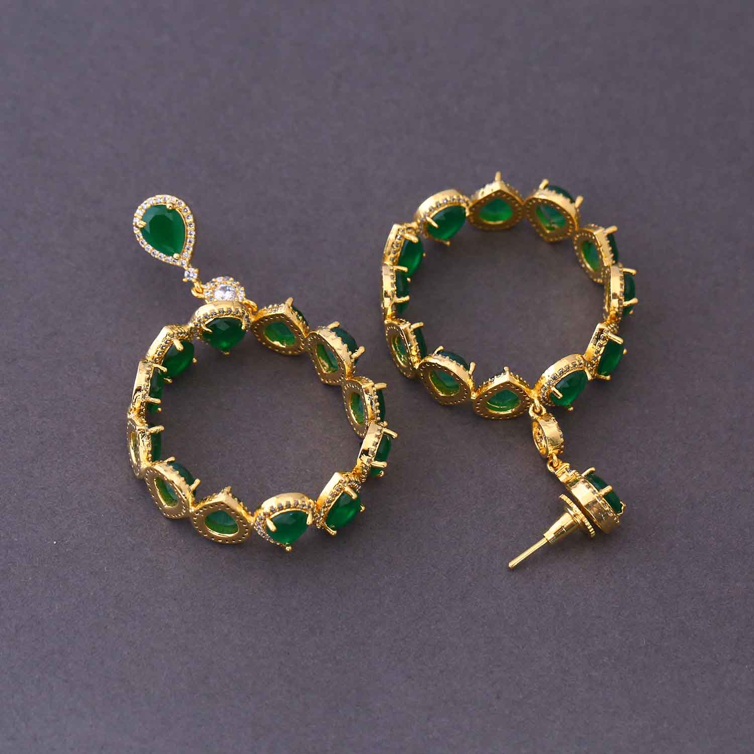 Emerald Alpine Zirconia Hoops - Image 3