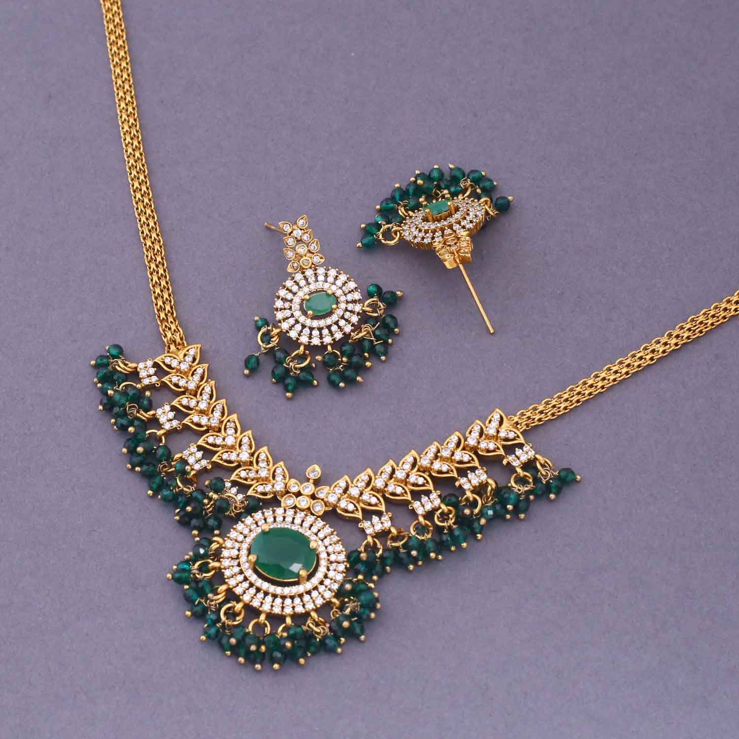Emerald Alvina Antique Jewellery Set - New Arrival - Image 5