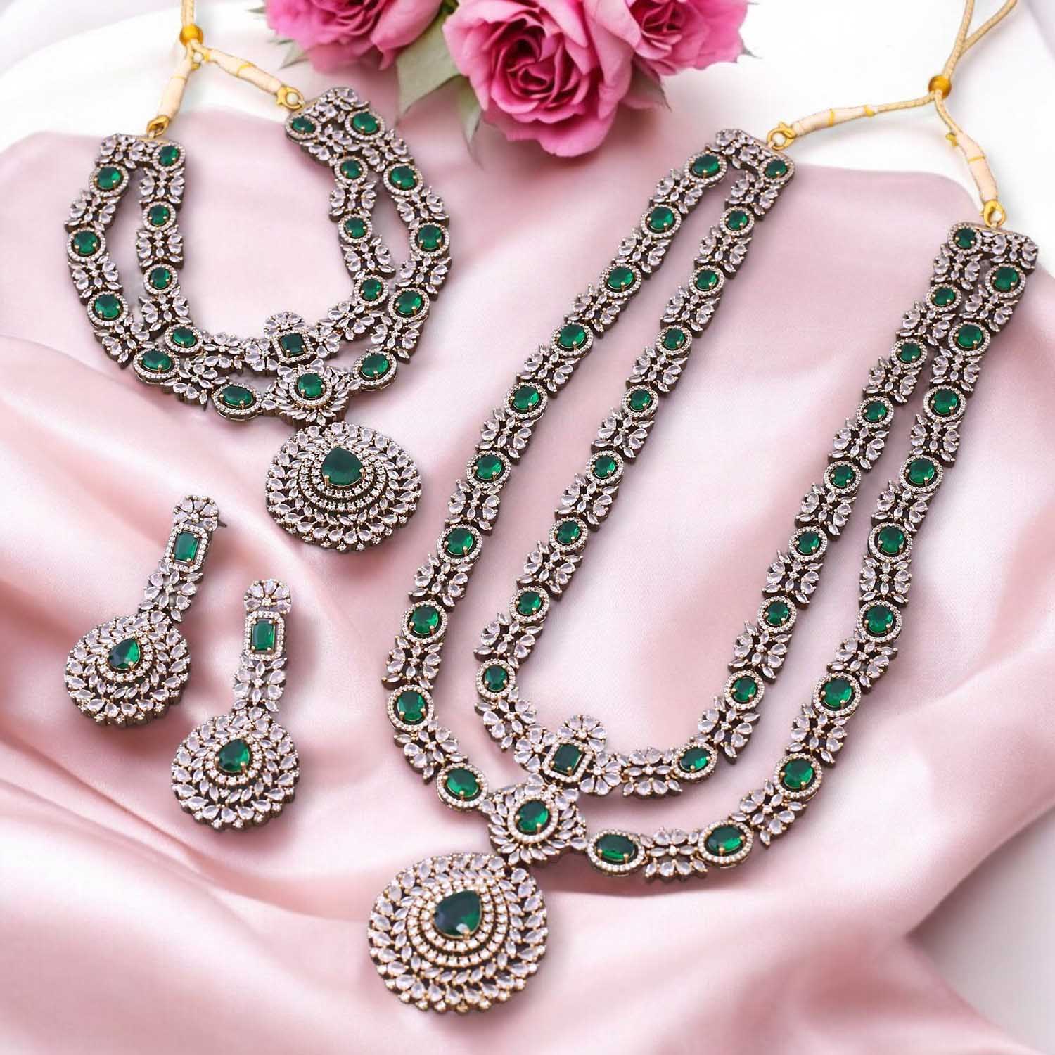 Emerald Andromeda Bridal Victorian Jewellery Set - New Arrival - Image 2