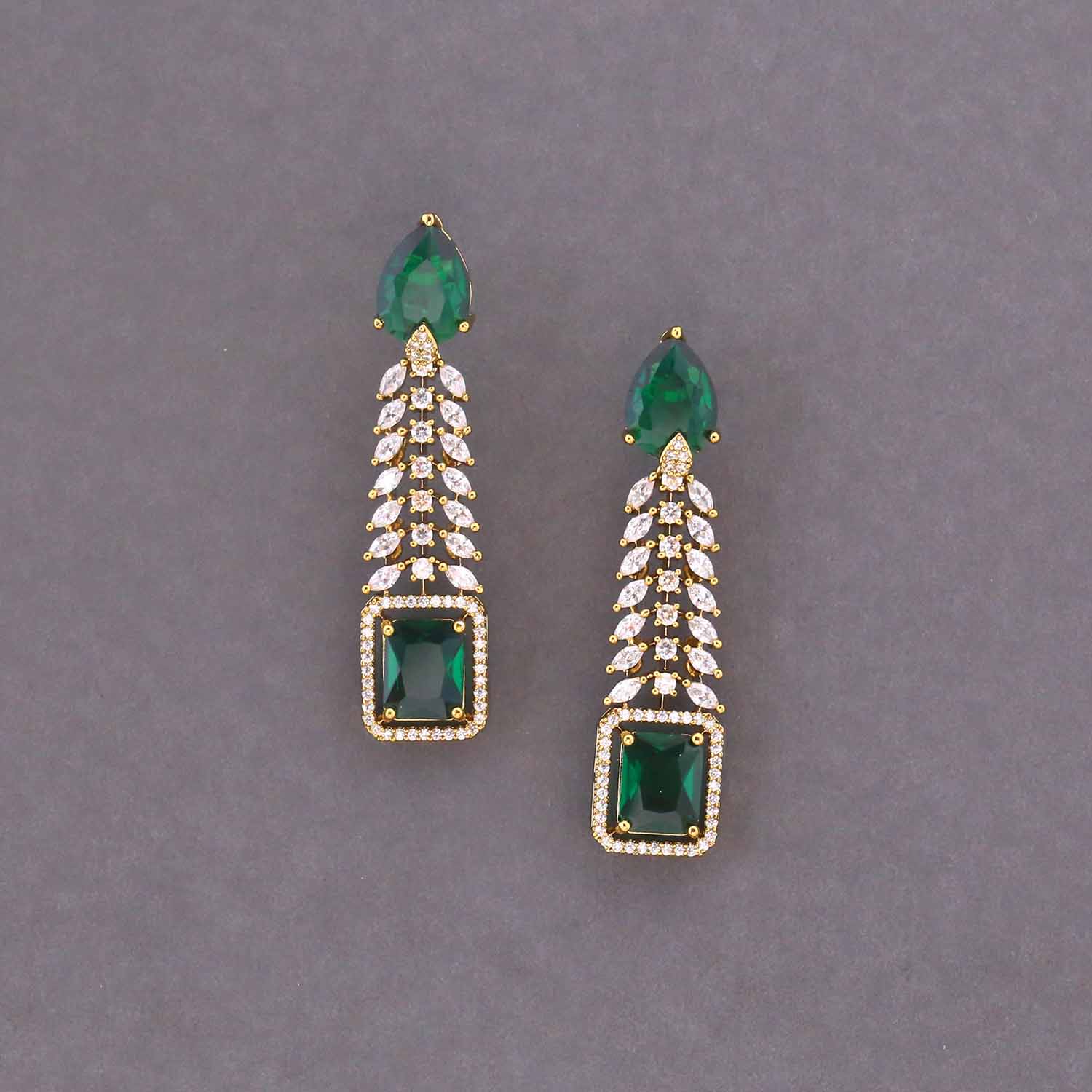 Emerald Arienna Zirconia Danglers - Image 2