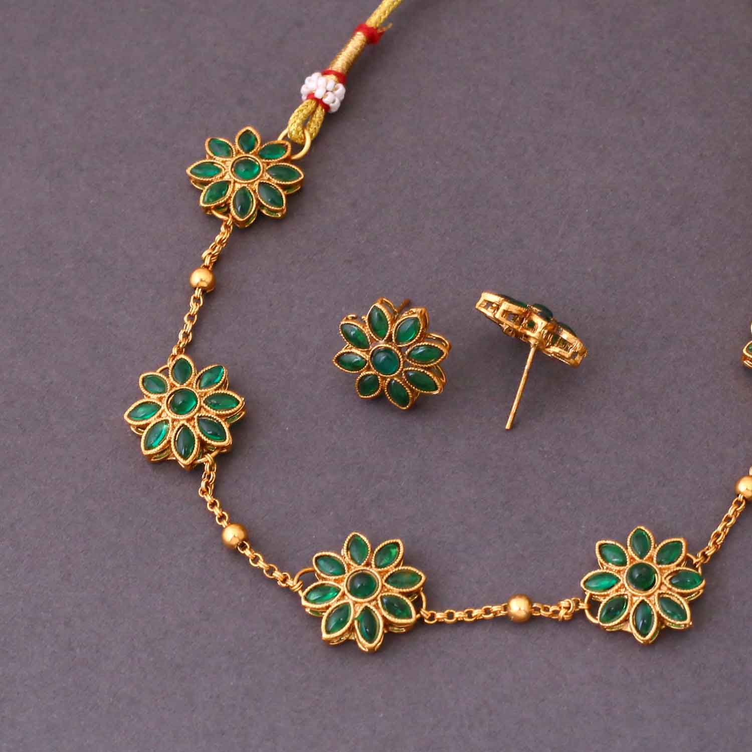 Emerald Asha Antique Jewellery Set-New Arrival - Image 4