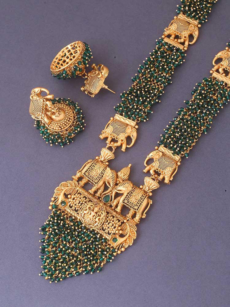 Emerald Atulya Temple Jewellery Set - Image 4