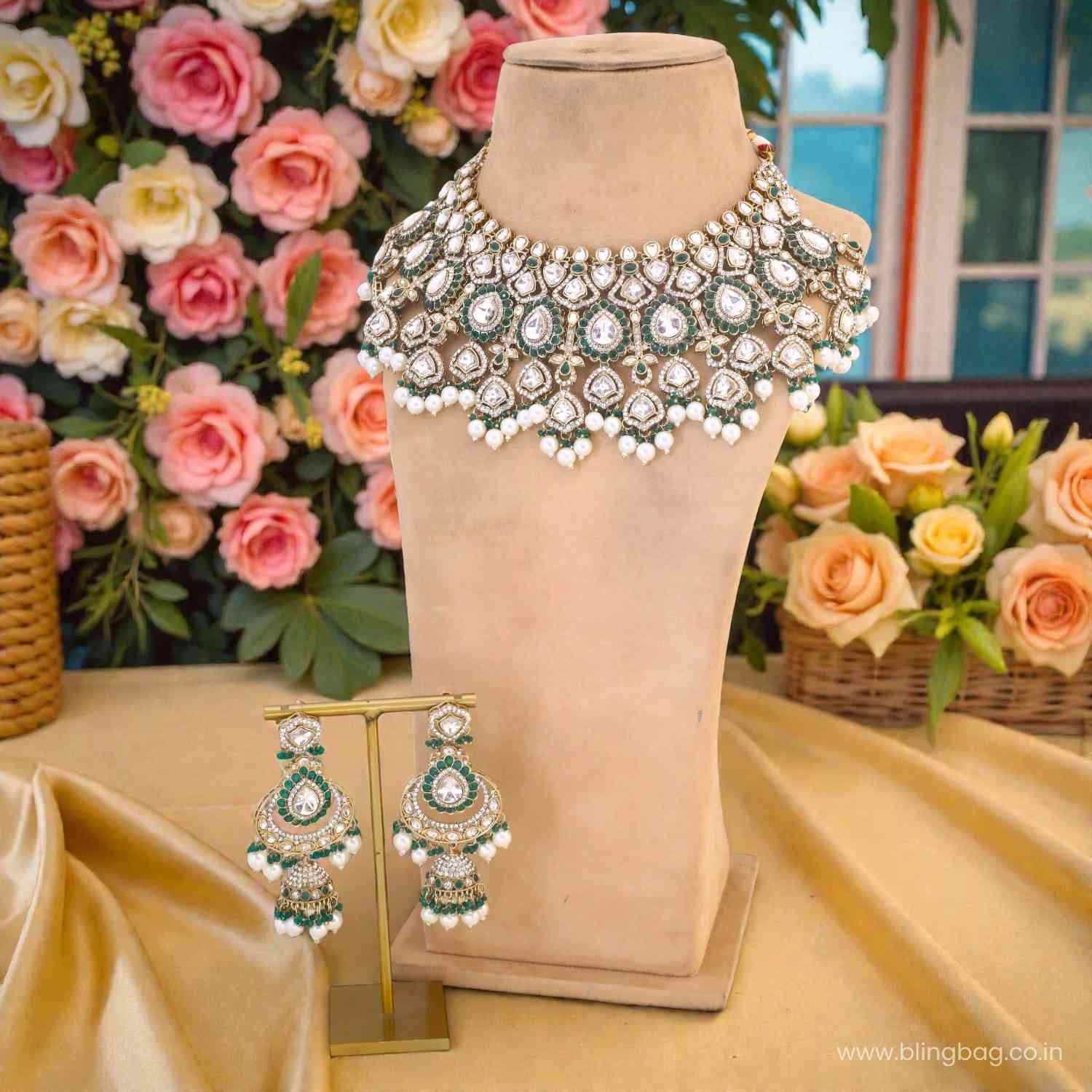 Emerald Calvin Bridal Jewellery Set - Image 2