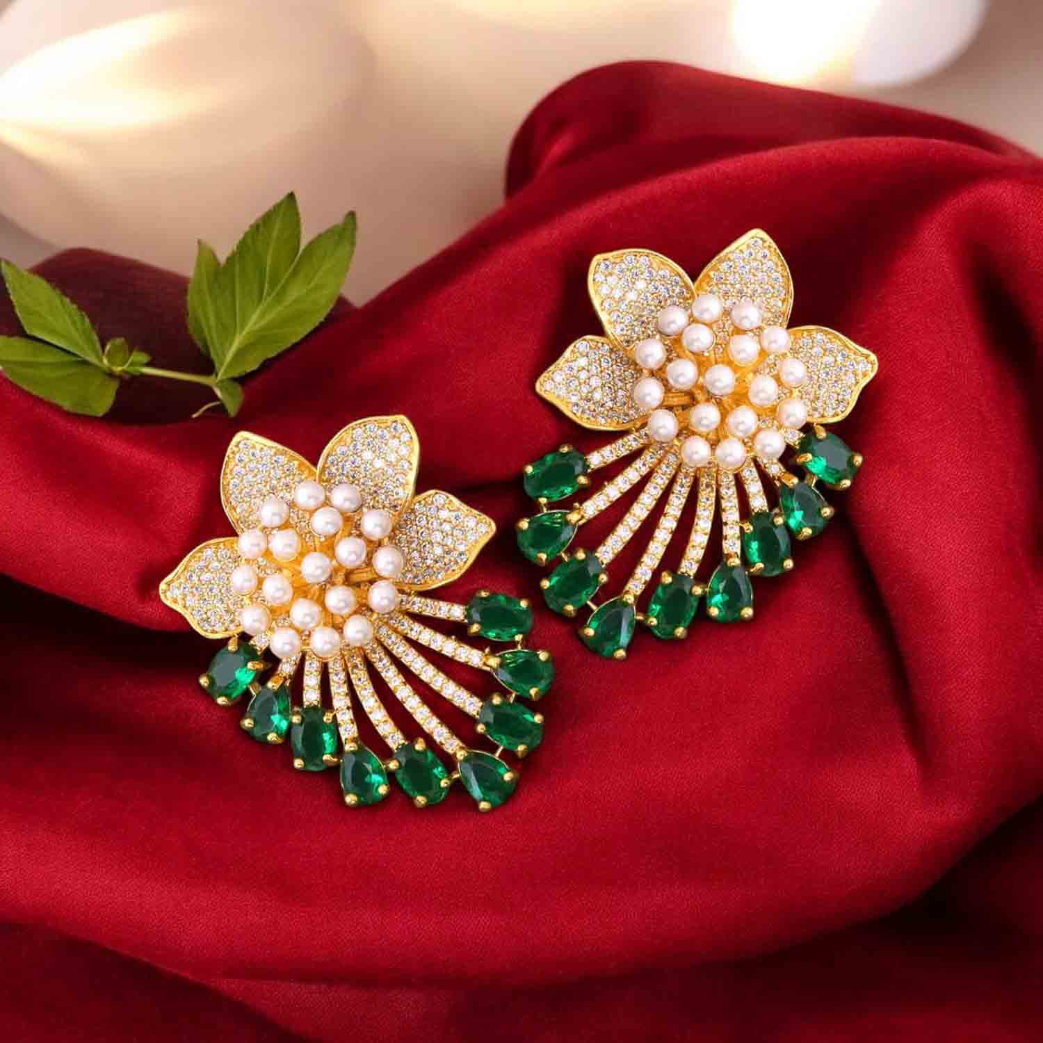 Emerald Cheshire Zirconia Studs