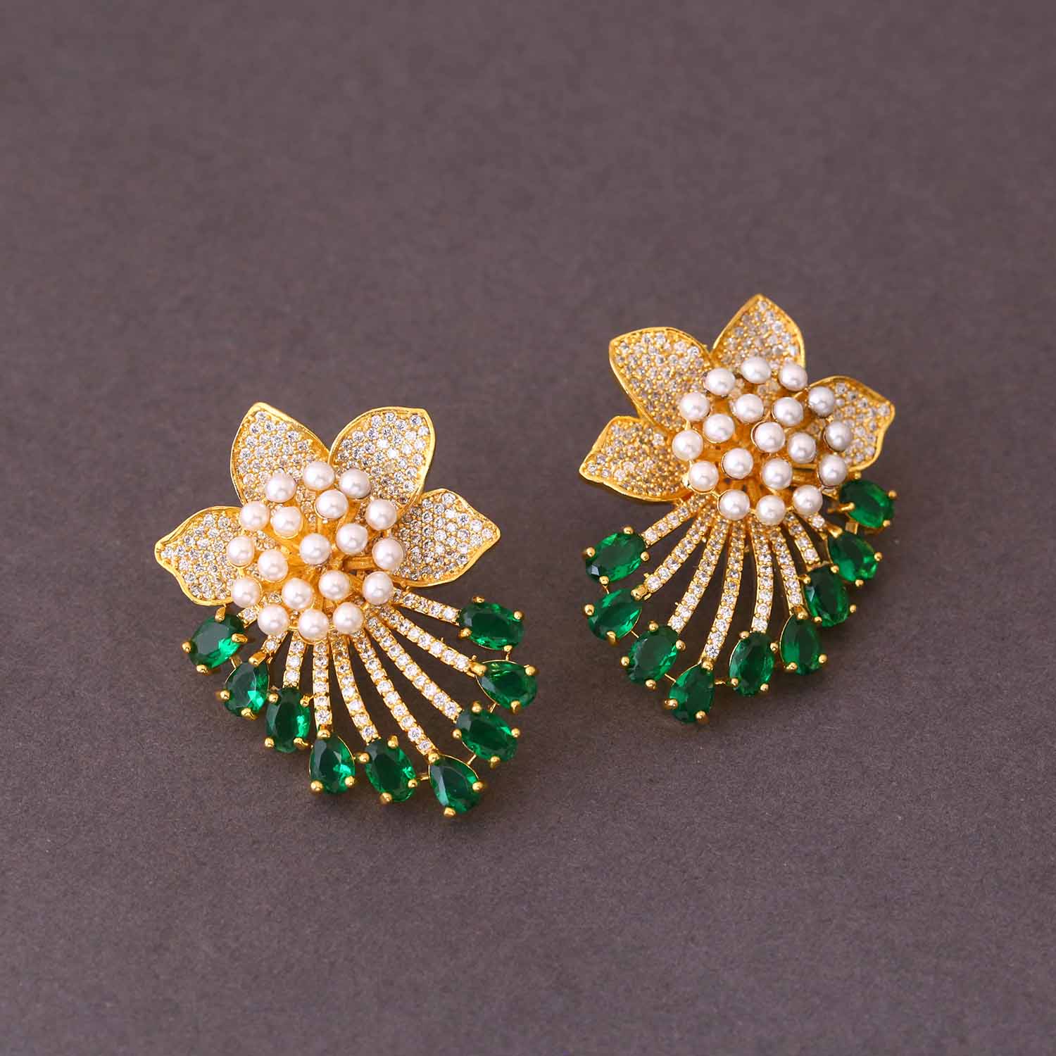 Emerald Cheshire Zirconia Studs - Image 3