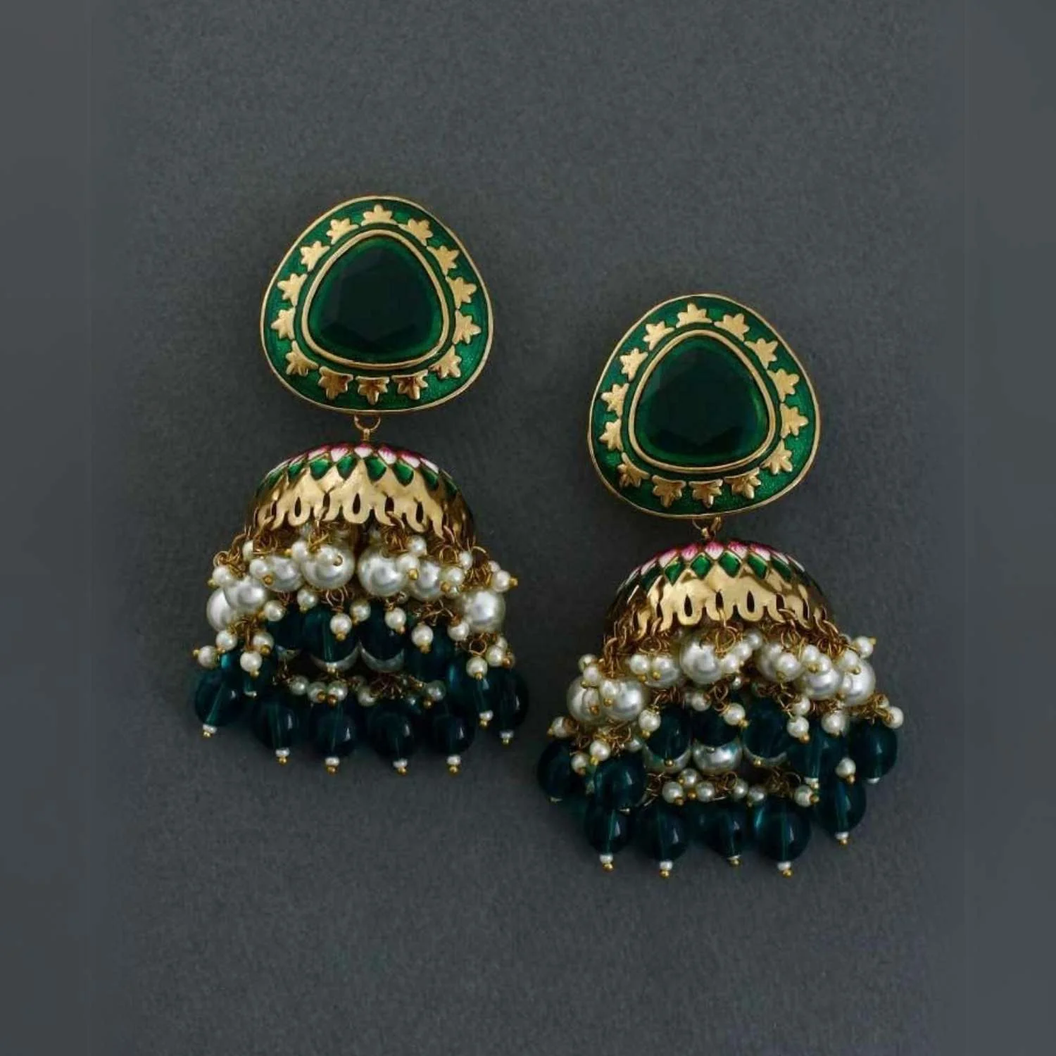 Emerald Chetaki Jhumkis - Image 3