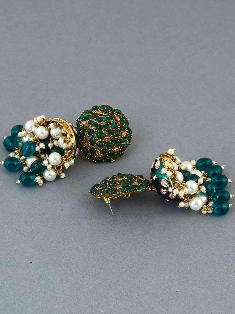 Emerald Daliha Jhumkis - Image 4