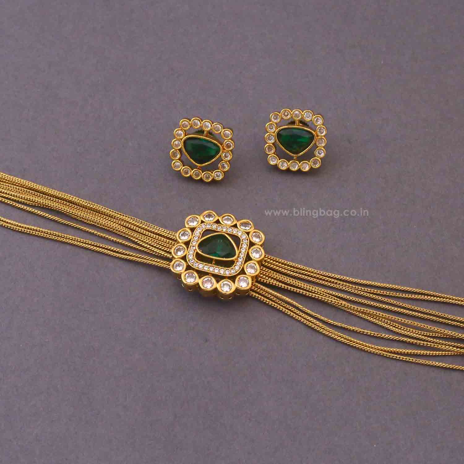 Emerald Damsel Victorian Jewellery Set - New Arrival - Image 5