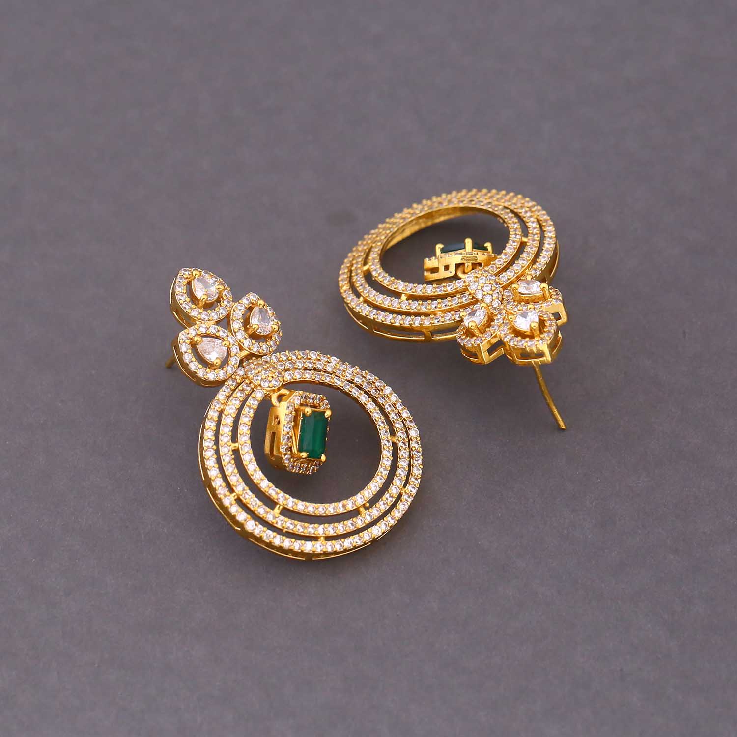 Emerald Dhara Victorian Danglers - Image 3