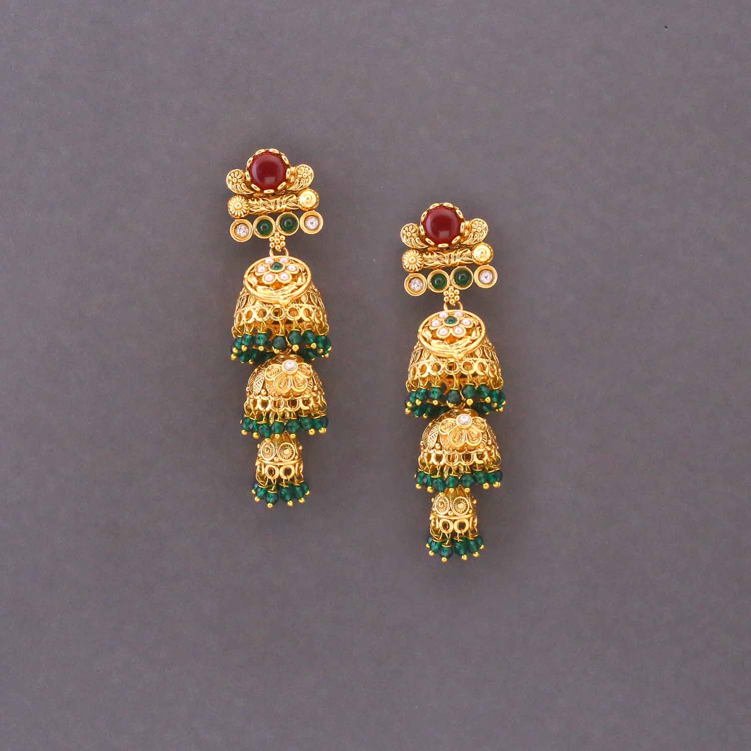 Emerald Dhrishti Heritage Jhumkis - Image 3
