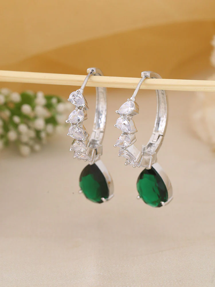 Emerald Elektra Zirconia Hoops