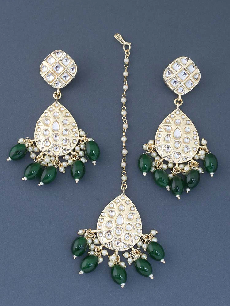Emerald Elili Maang Tikka Set - Image 3