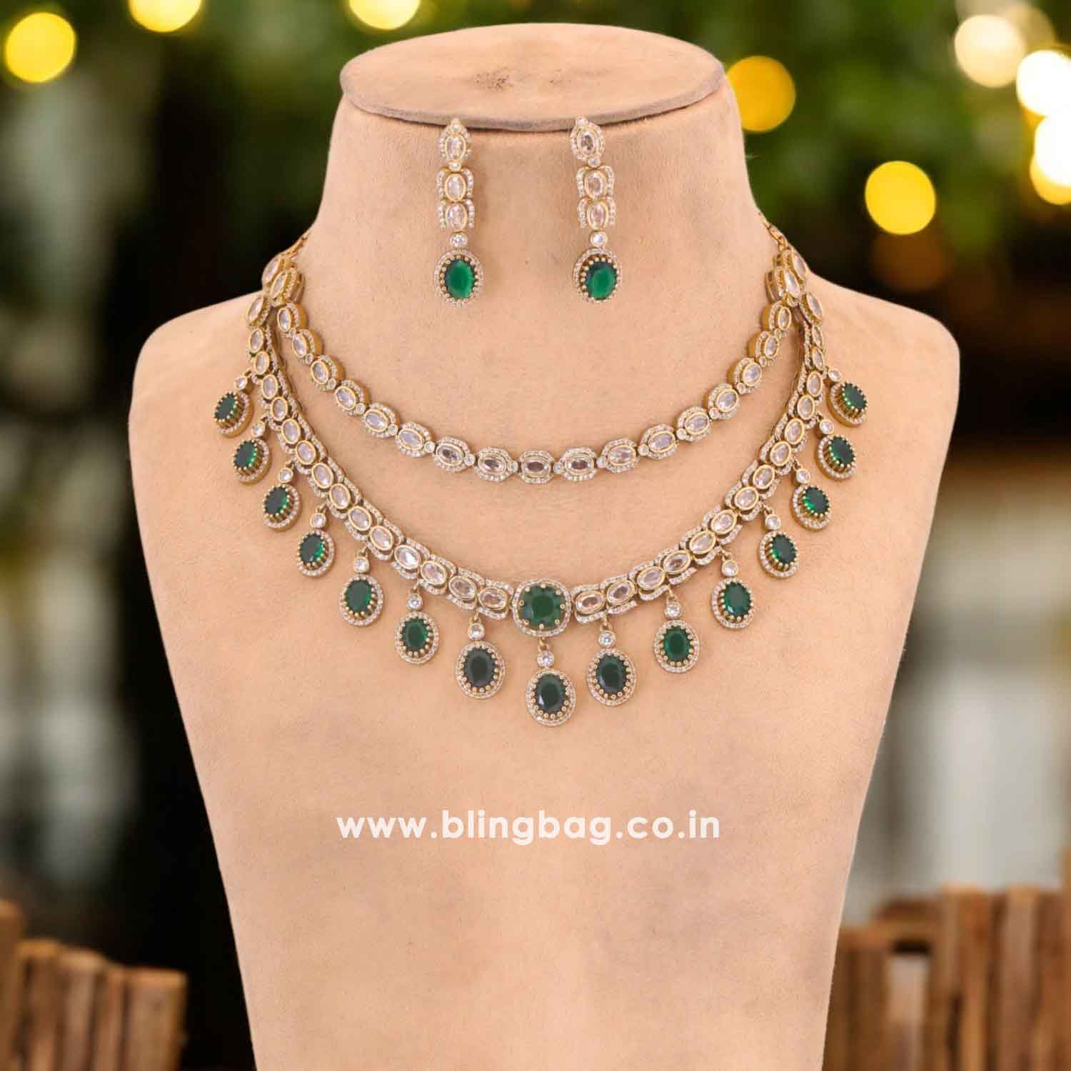 Emerald Enima Victorian Jewellery Set-New Arrival - Image 3
