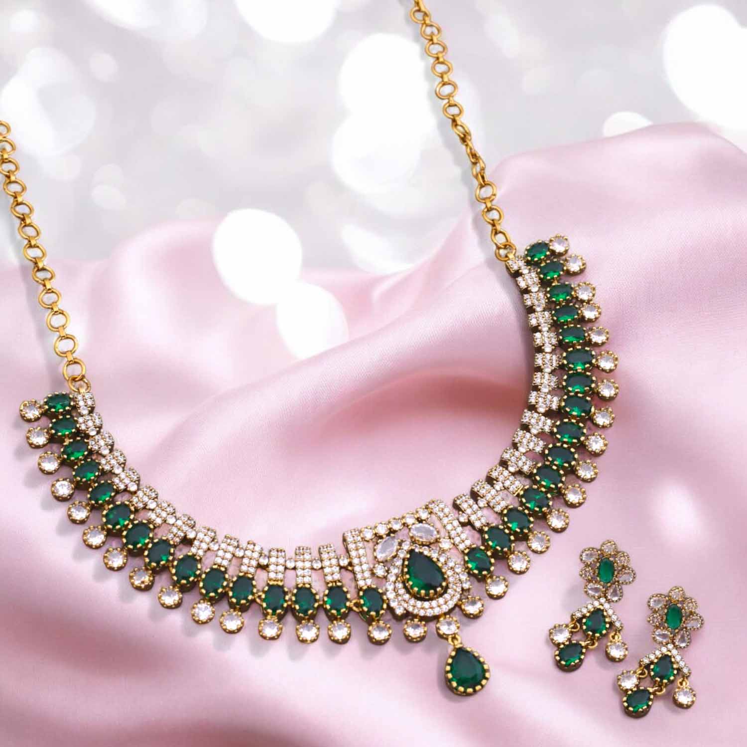 Emerald Florine Hasli Victorian Jewellery Set - New Arrival - Image 2