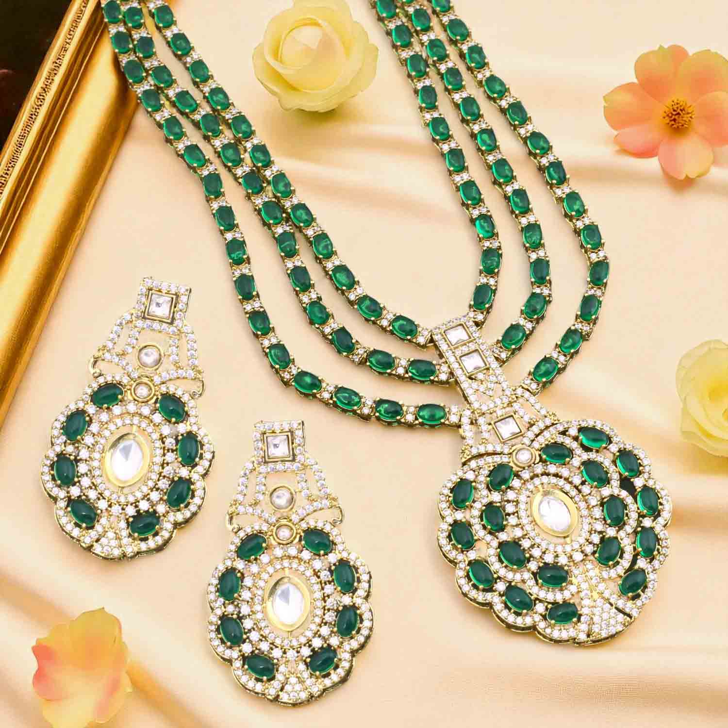 Emerald Florina Victorian Jewellery Set - New Arrival - Image 2