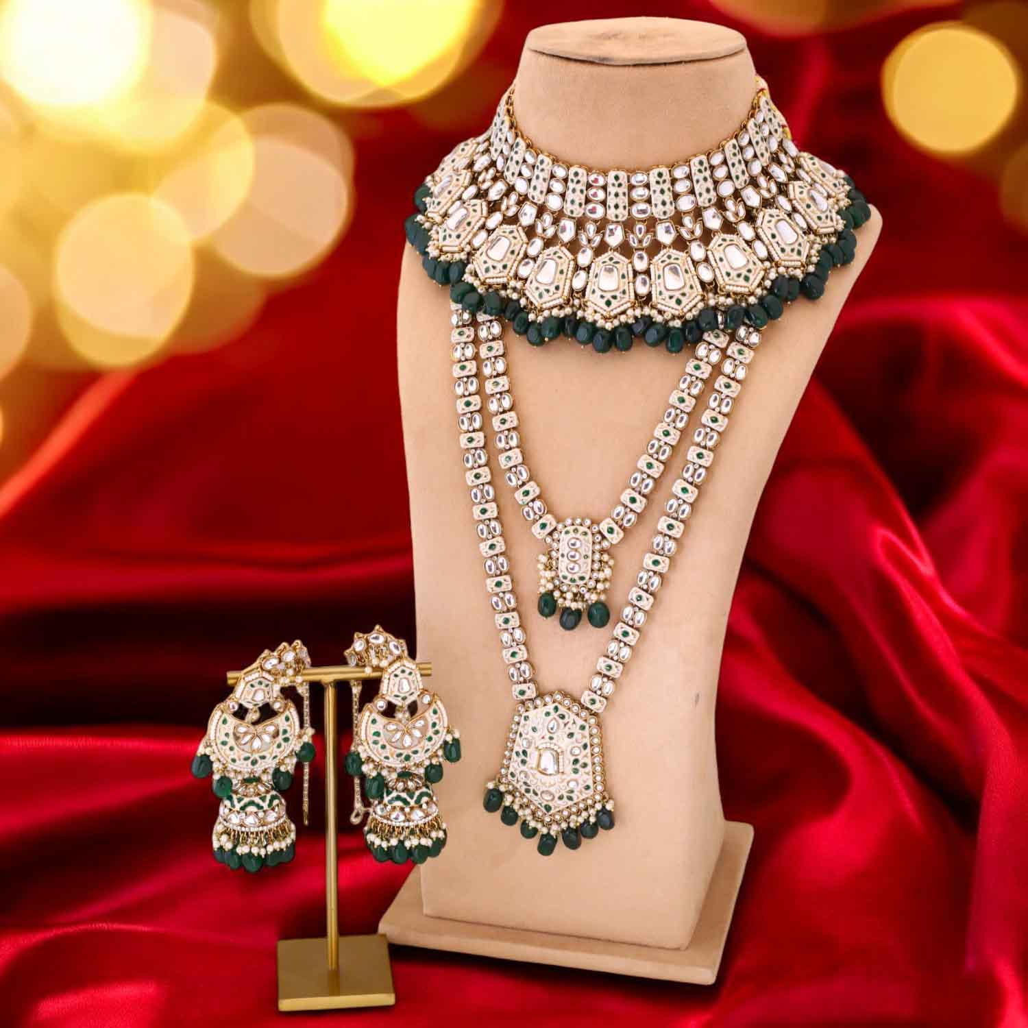 Emerald Gaurika Bridal Jewellery Set - Image 2