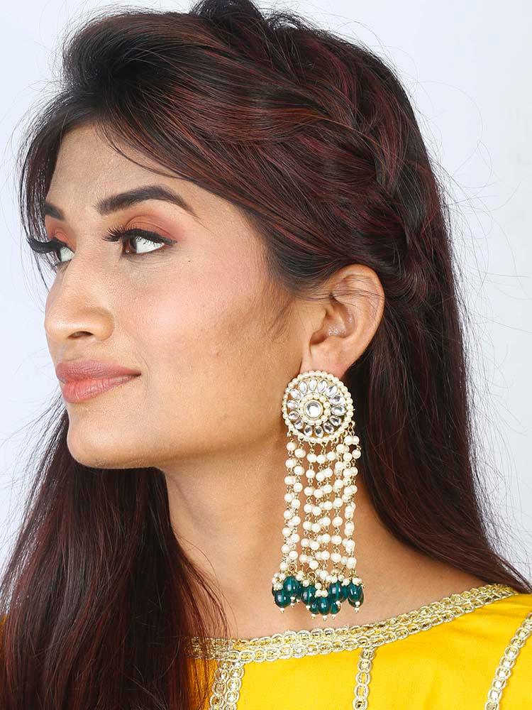 Emerald Heer Tassel Earrings - Image 2