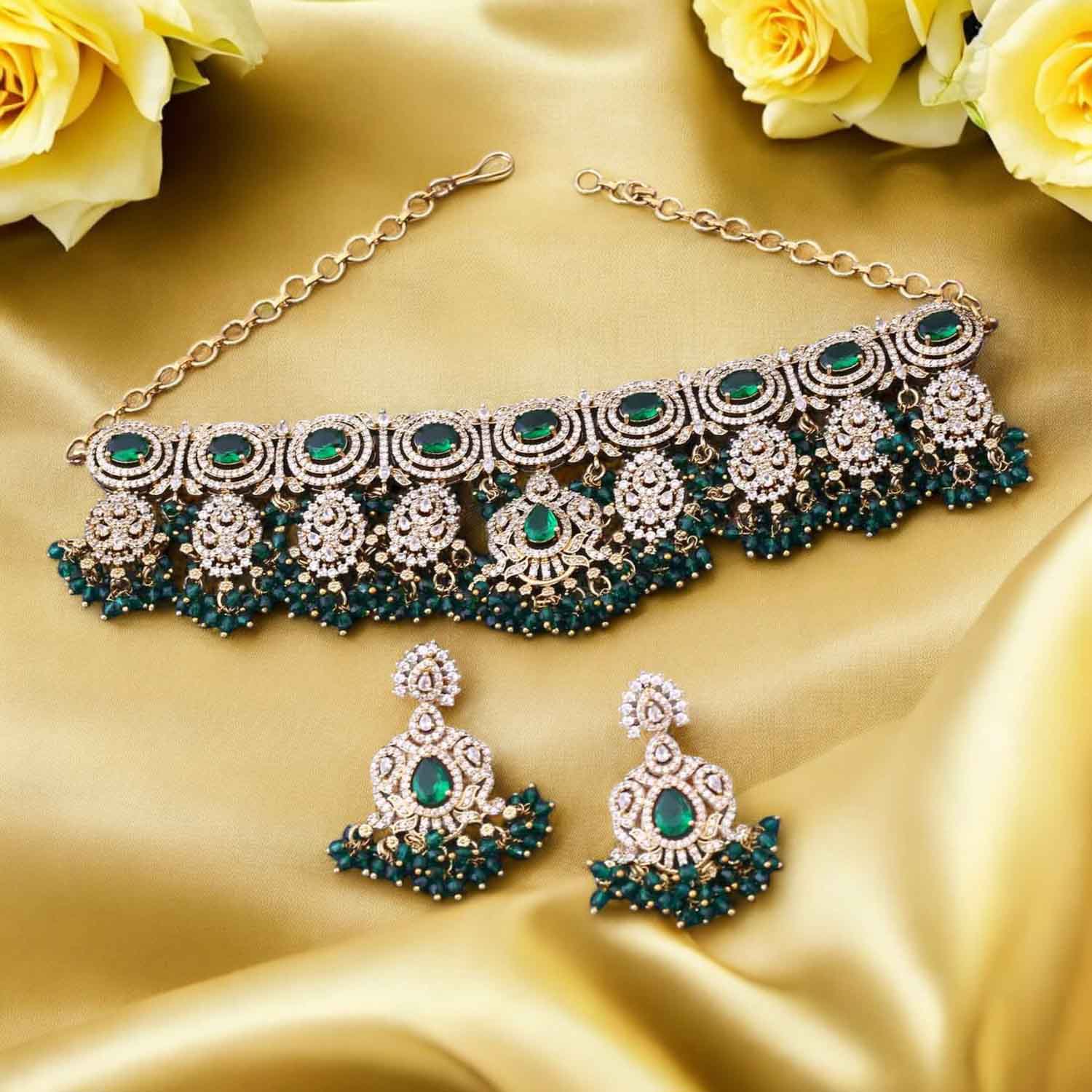 Emerald Initaa Victorian Jewellery Set- New Arrival - Image 2