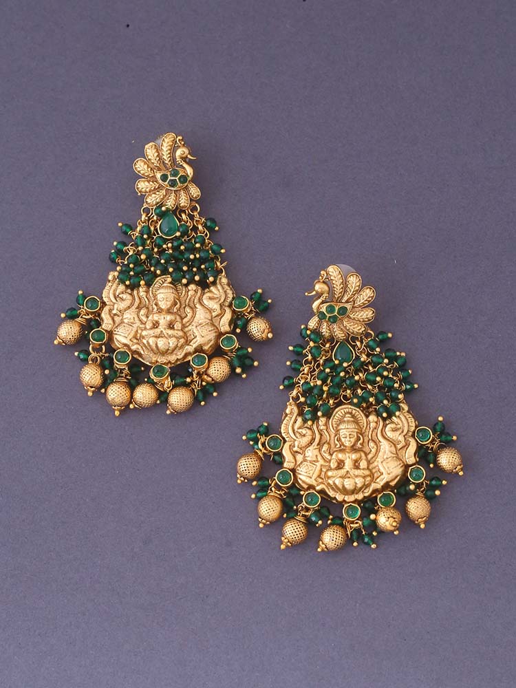 Emerald Jinisha Gold Plated Earrings - EOSS - Image 3