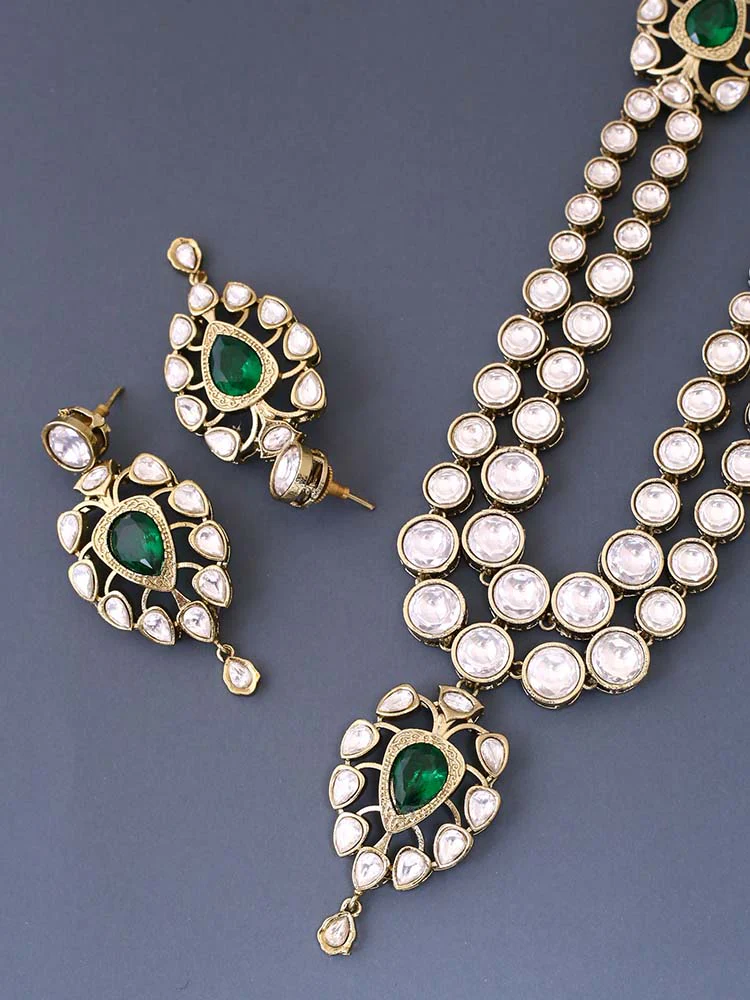 Emerald Krystal Victorian Jewellery Set - New Arrival - Image 4