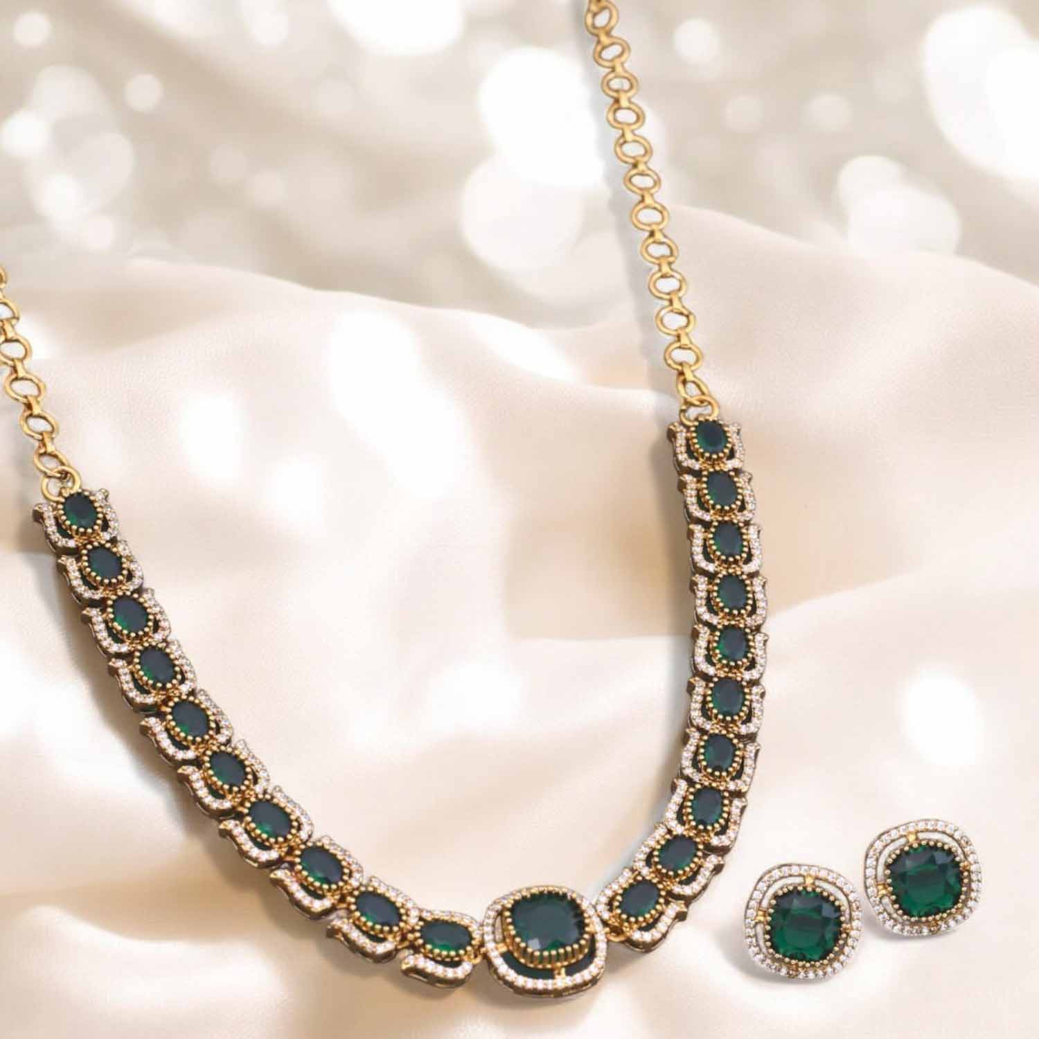 Emerald Lament Victorian Jewellery Set - New Arrival