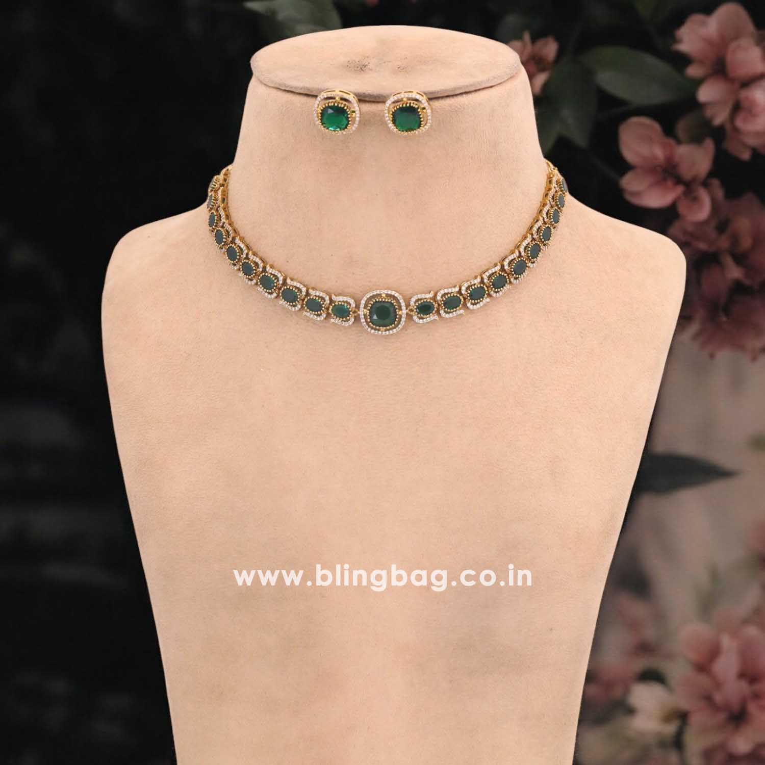 Emerald Lament Victorian Jewellery Set - New Arrival - Image 2