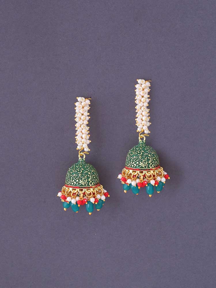 Emerald Lekha Jhumkis - Image 2