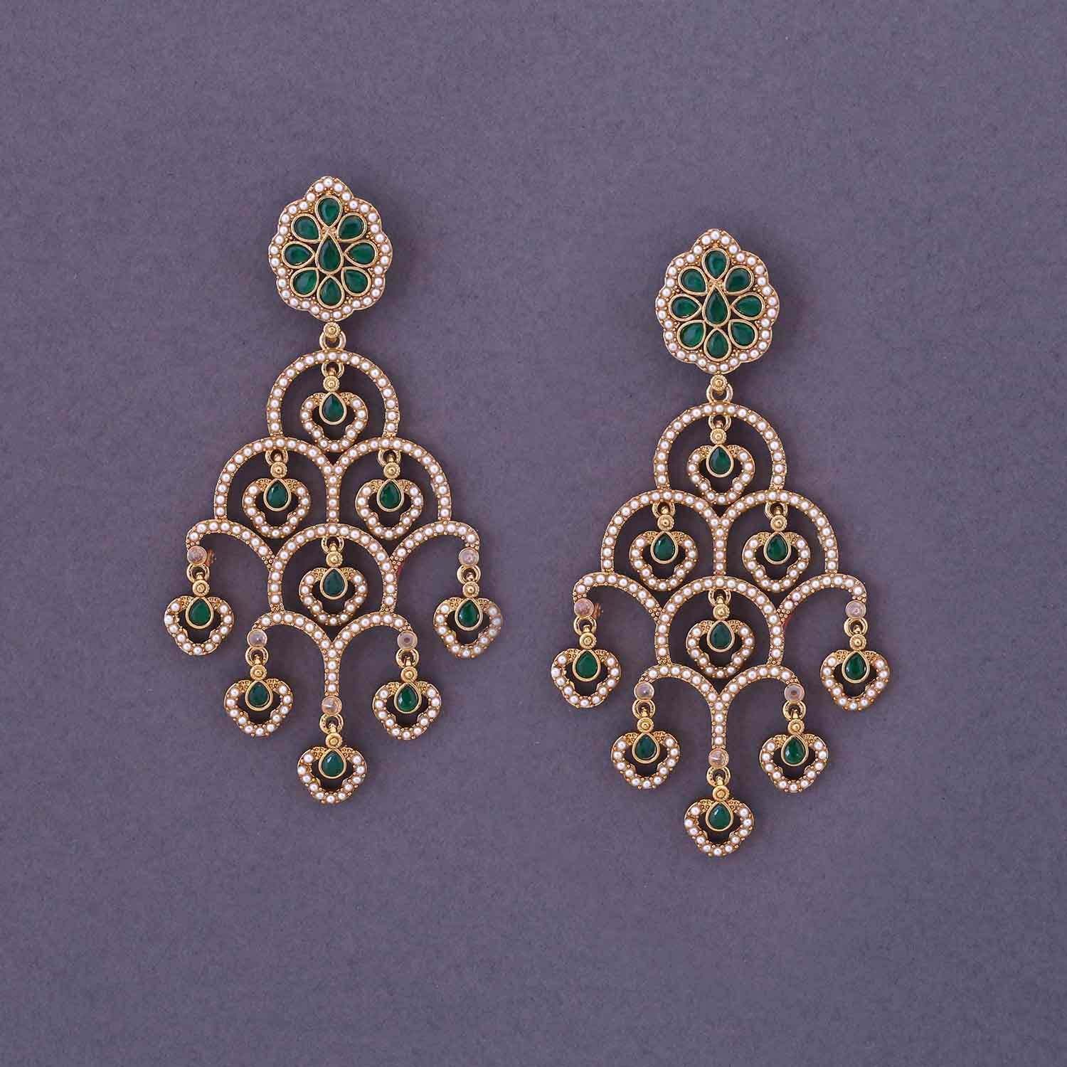 Emerald Maalai Danglers - Image 2