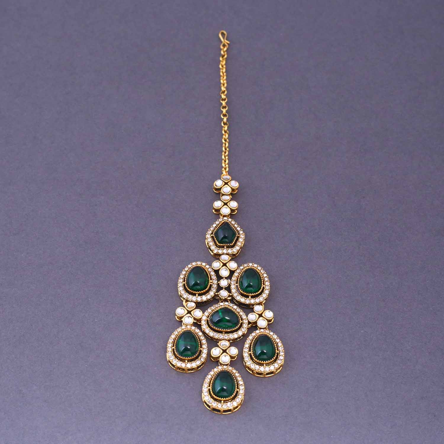 Emerald Madhura Semi-Bridal Jewellery Set - Image 6