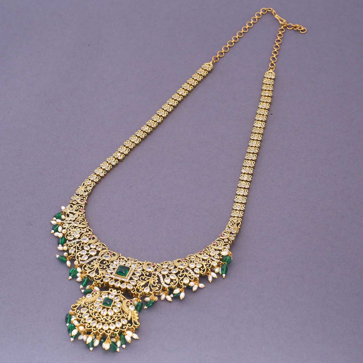 Emerald Magina Bridal Victorian Jewellery Set - New Arrival - Image 2