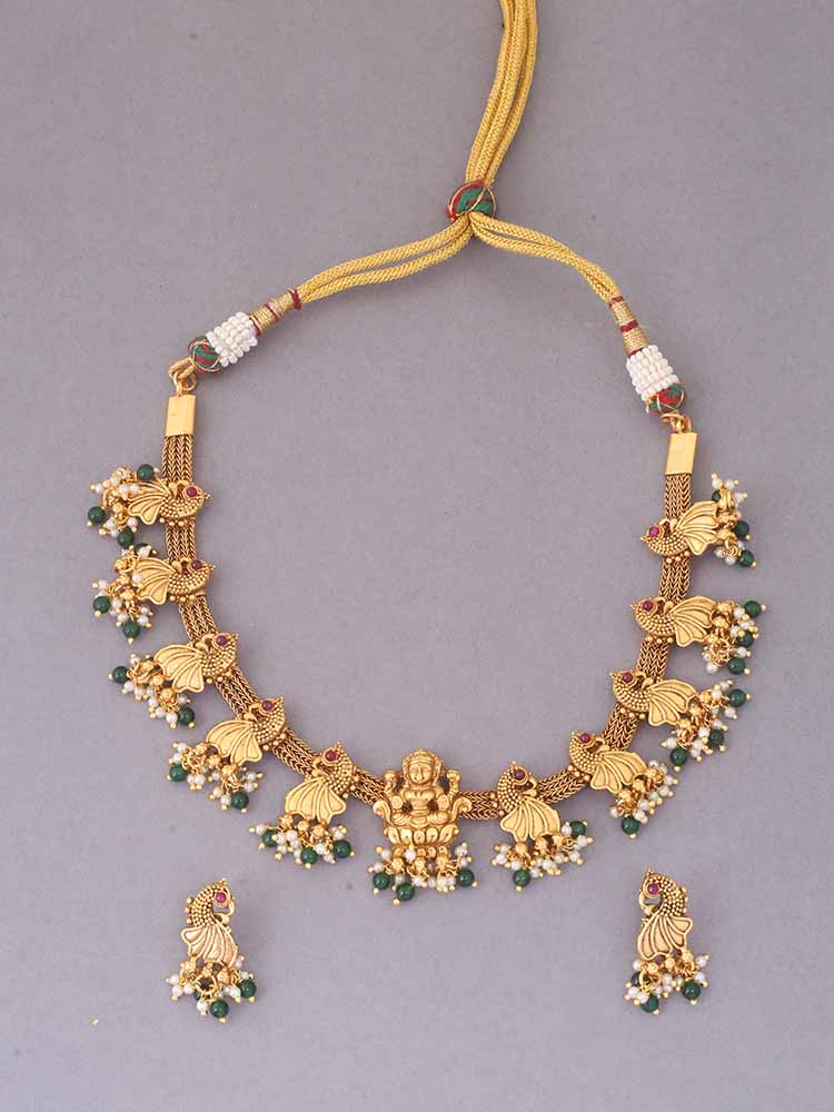 Emerald Mahakali Temple Jewellery Set - Image 3