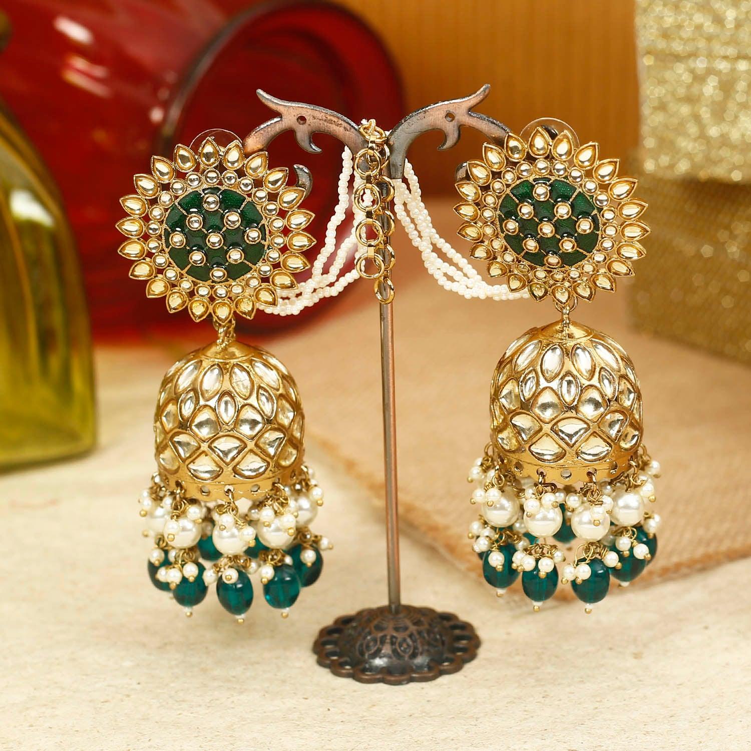 Emerald Maharani Sahara Jhumkis