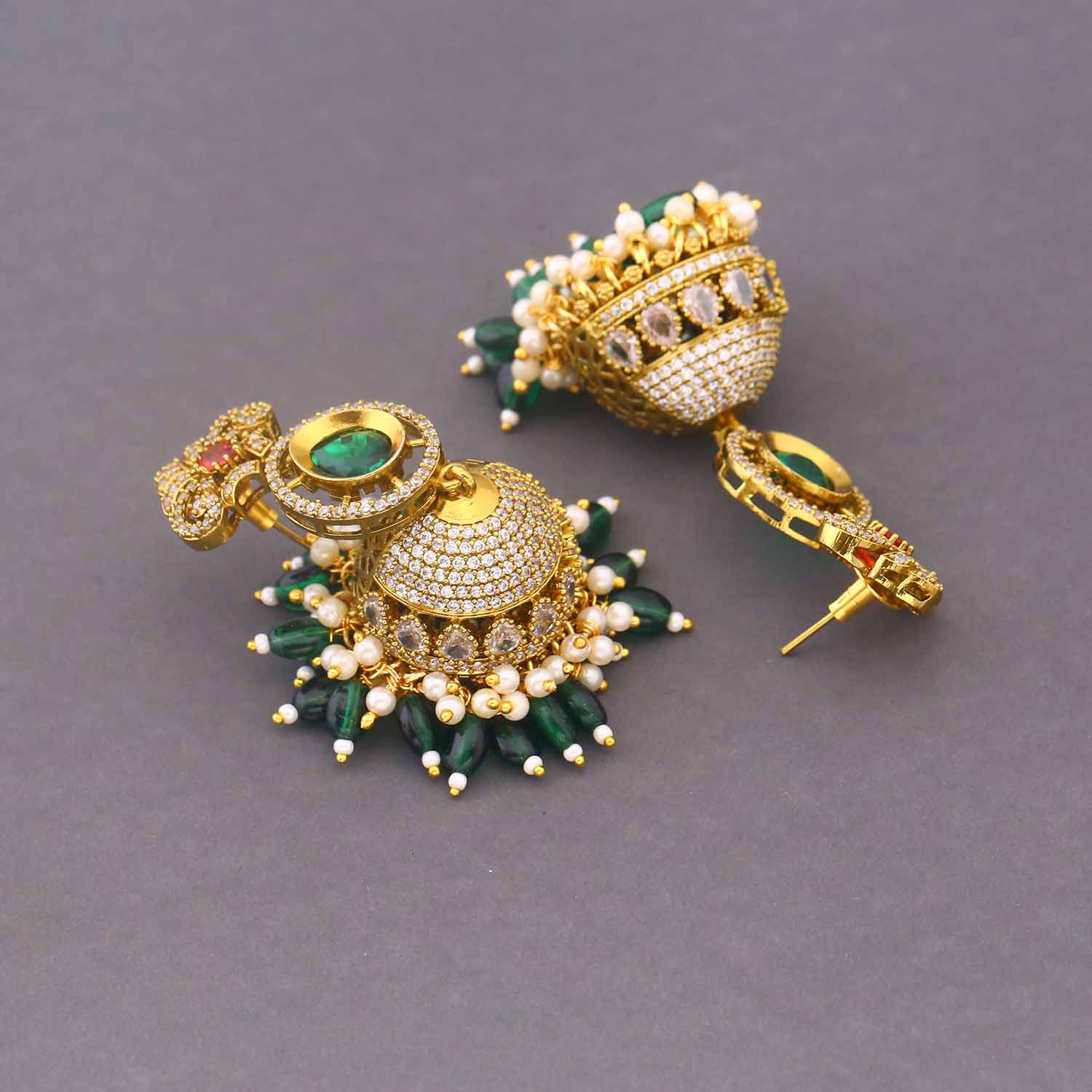 Emerald Malaika Victorian Jhumkis - Image 4