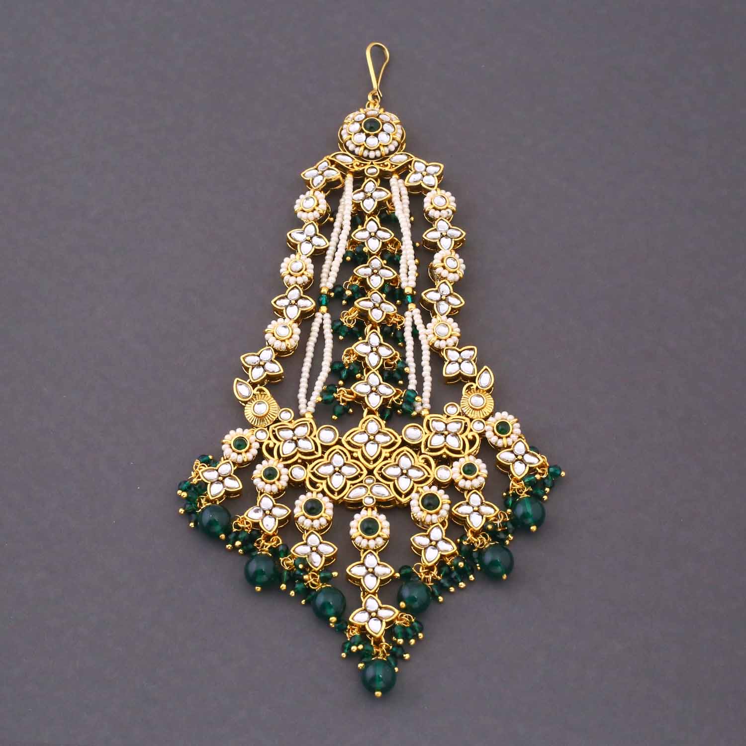 Emerald Manmayi Kundan Bridal Jewellery Set - Image 10