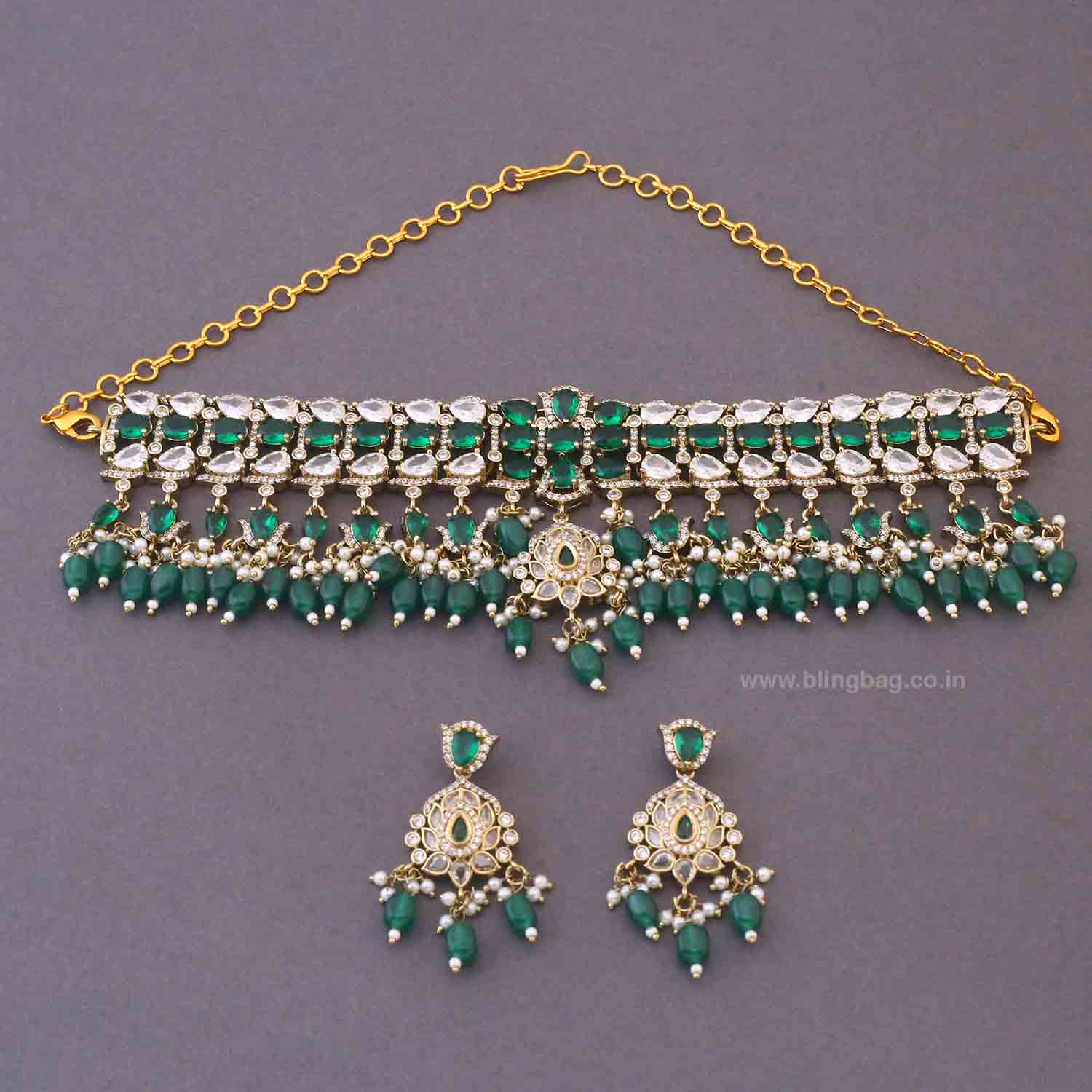 Emerald Marfa Victorian Jewellery Set - New Arrival - Image 4
