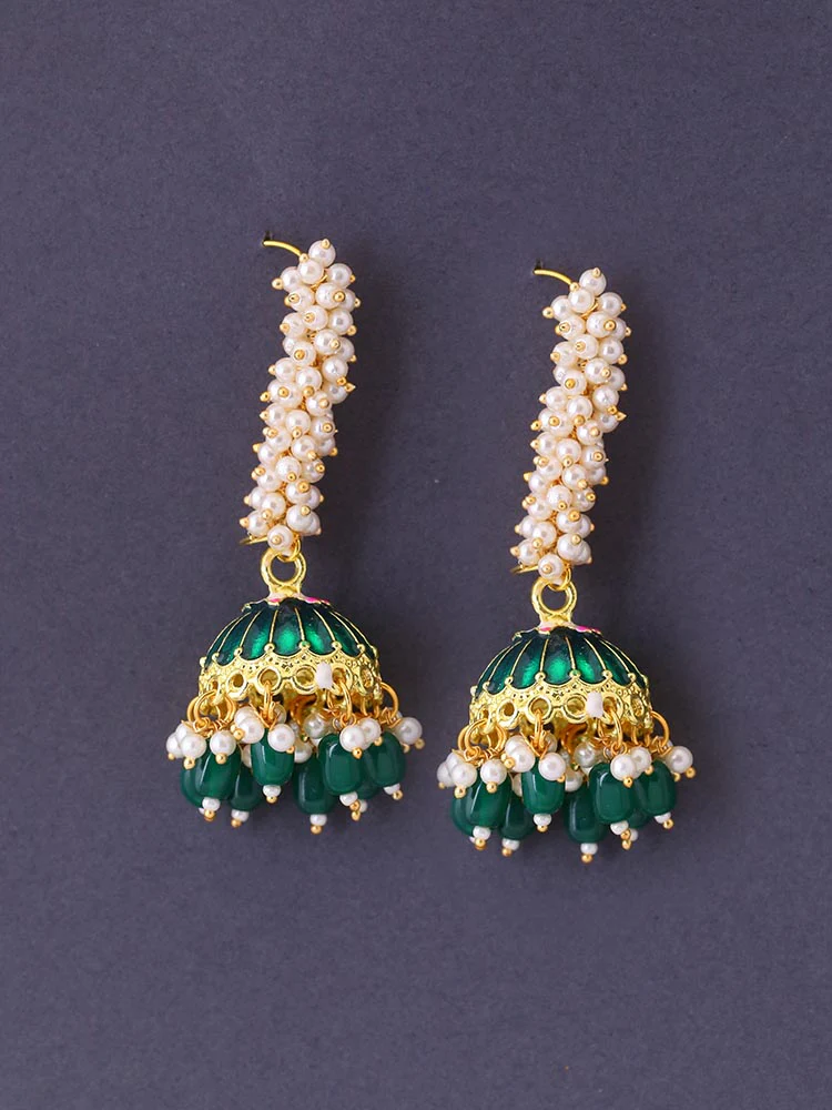 Emerald Milana Jhumkis - Image 2