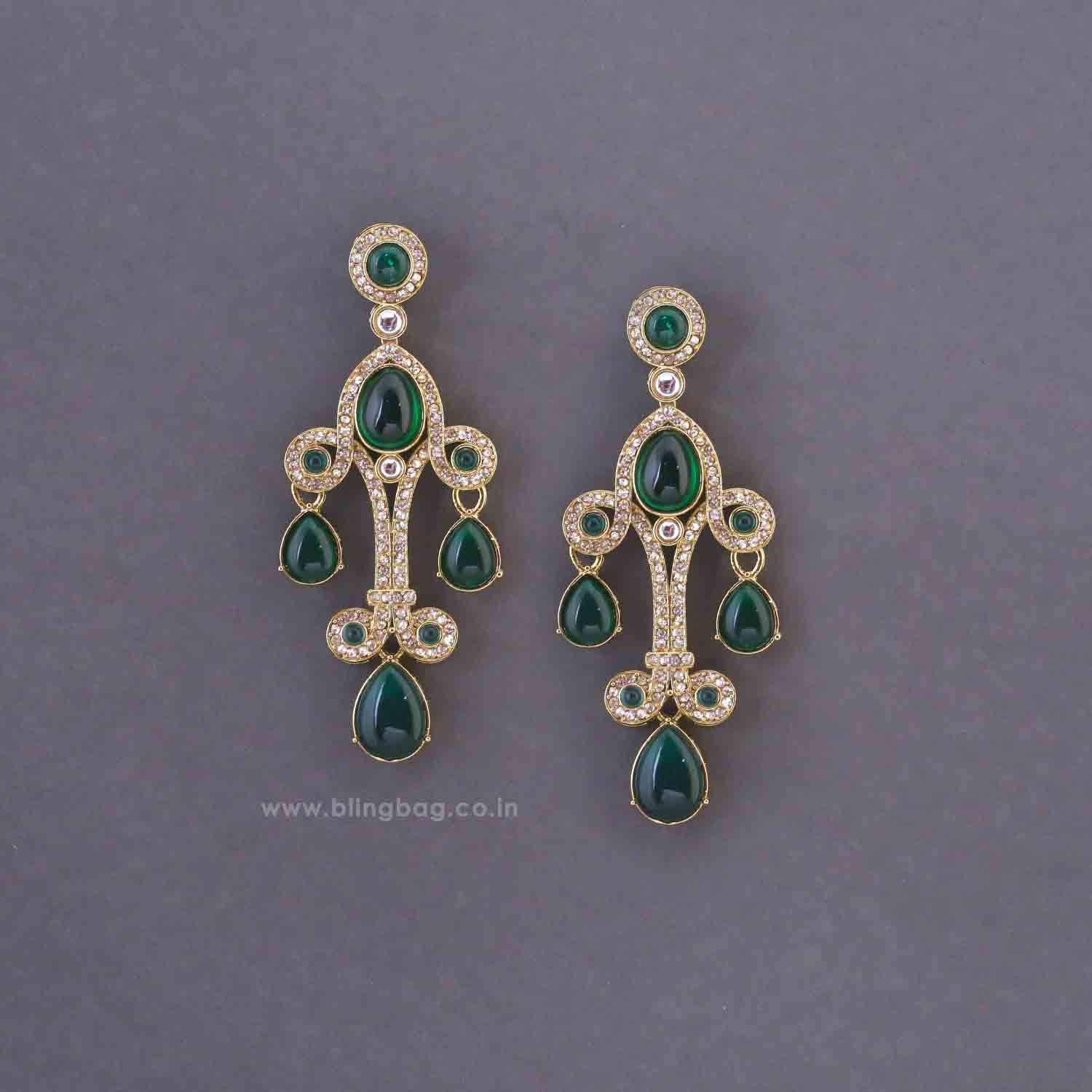 Emerald Minal Danglers - Image 3
