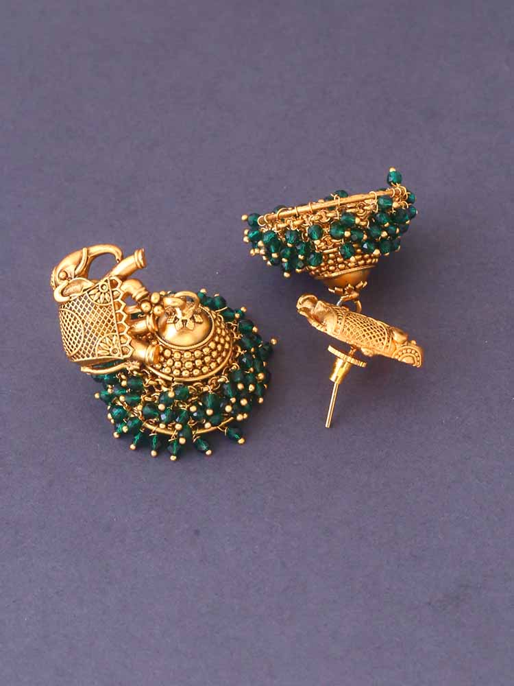 Emerald Mira Temple Jhumkis - Image 3