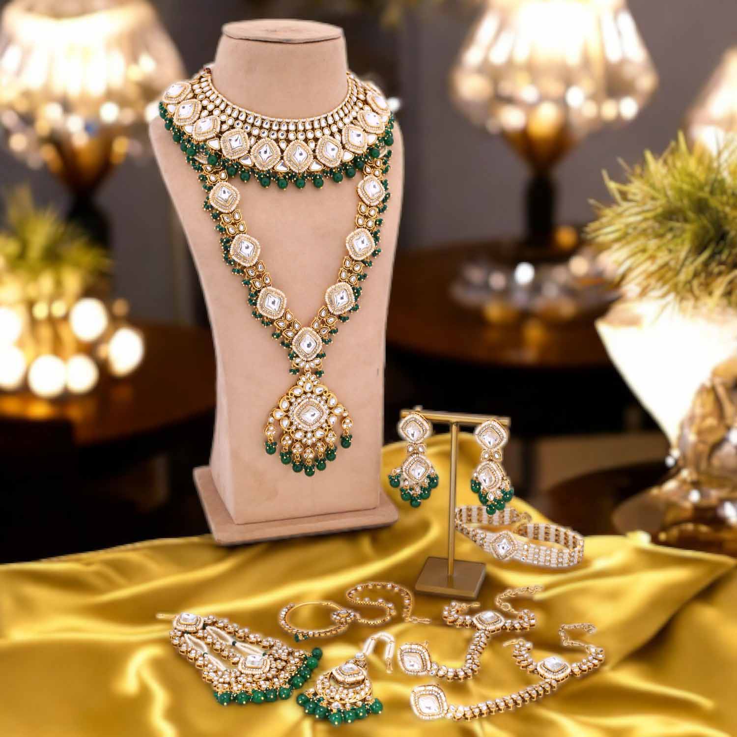 Emerald Nadiya Bridal Jewellery Set - Image 2