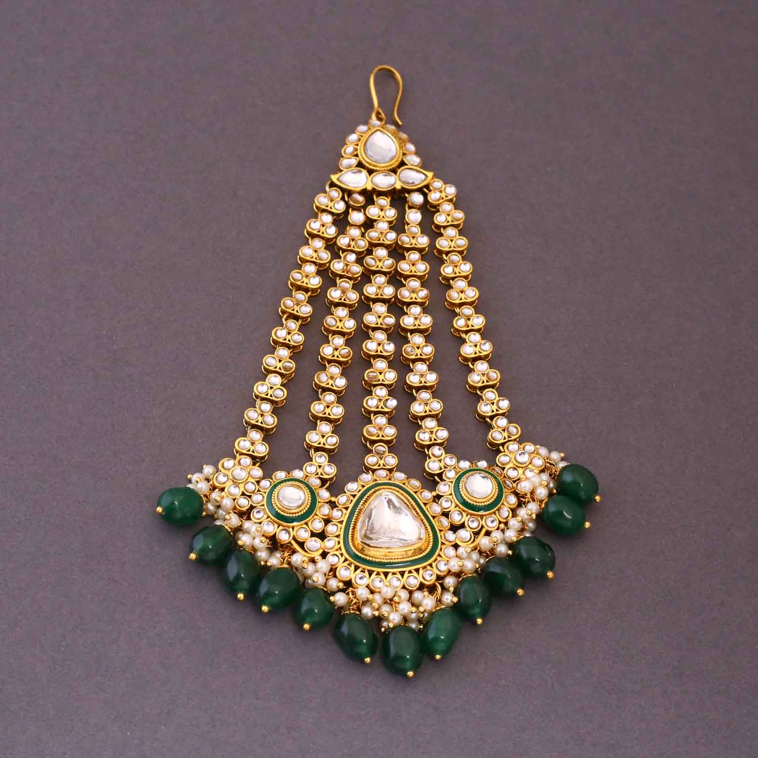 Emerald Narmida Bridal Jewellery Set - Image 9