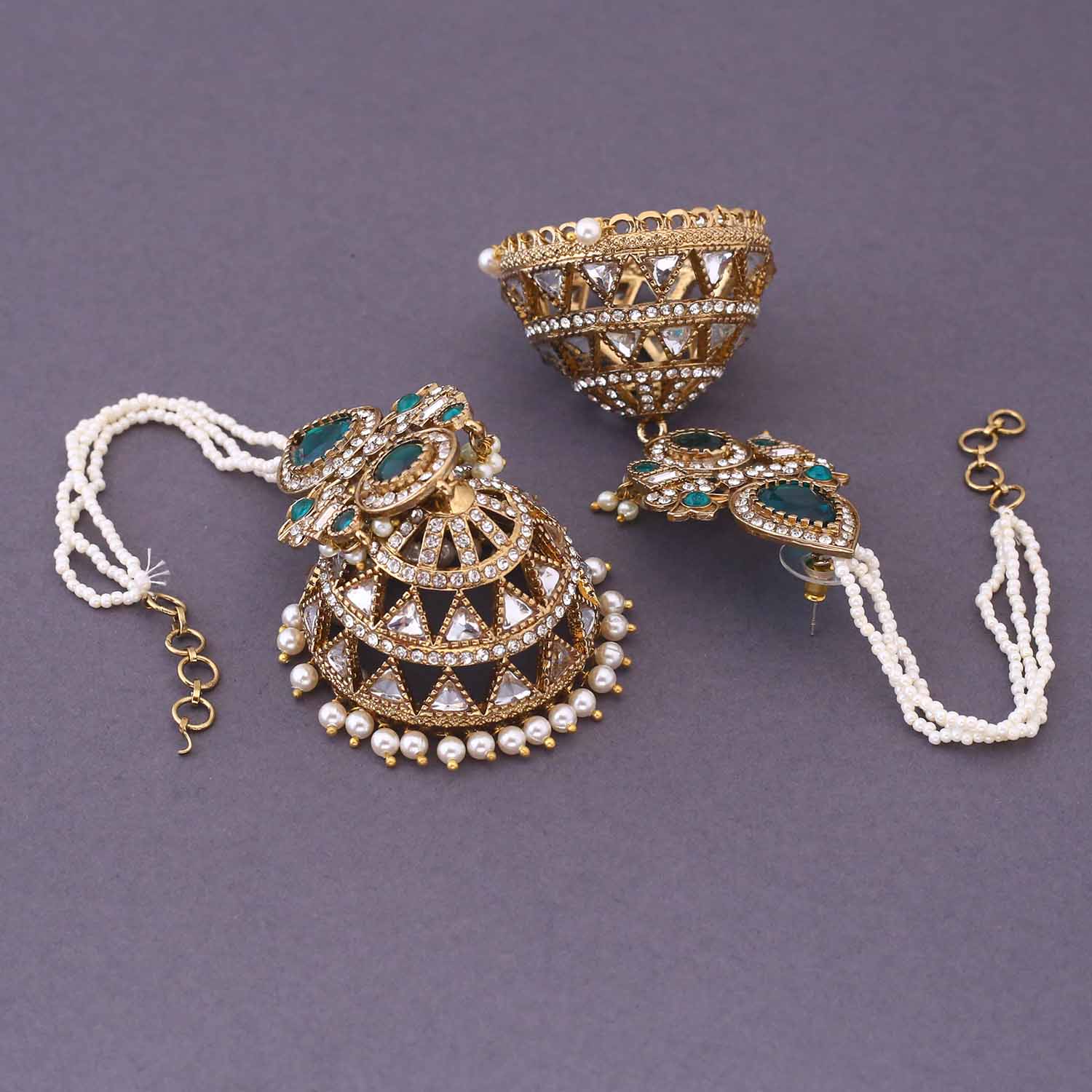 Emerald NeharI Sahara Jhumkis - Image 3