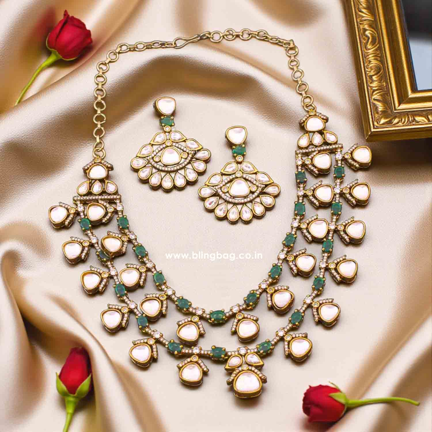 Emerald Nelli Victorian Jewellery Set - New Arrival - Image 2