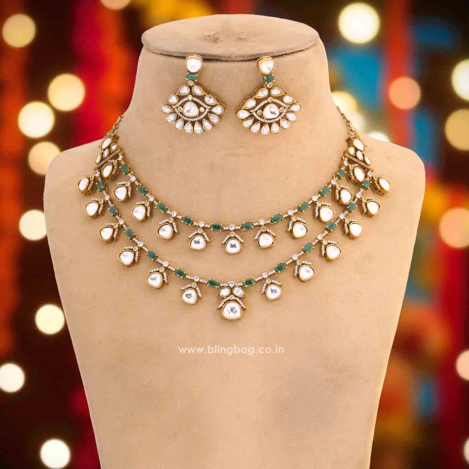 Emerald Nelli Victorian Jewellery Set - New Arrival - Image 3