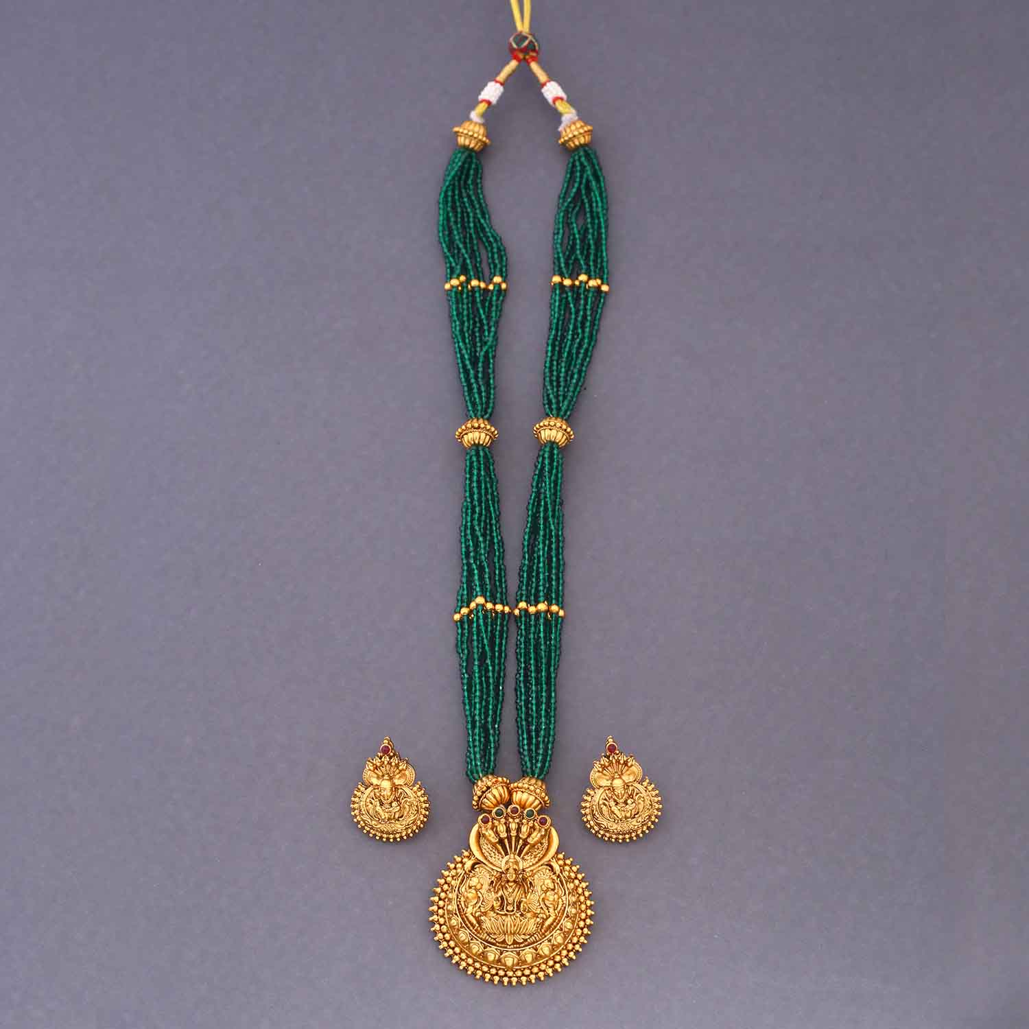 Emerald Nityaa Temple Jewellery Set - New Arrival - Image 3