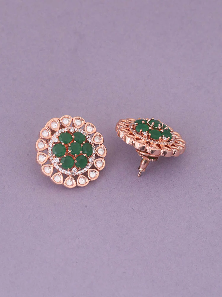 Emerald Paisley Zirconia Studs - Image 3