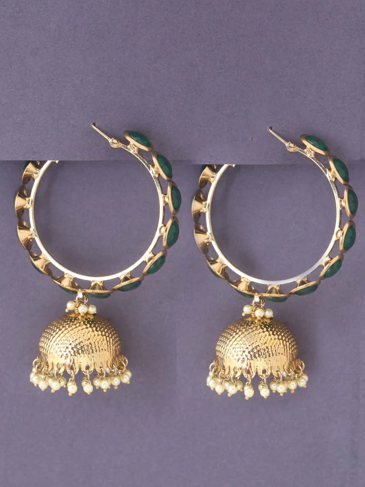 Emerald Perry Ethnic Jhumkis - Image 2