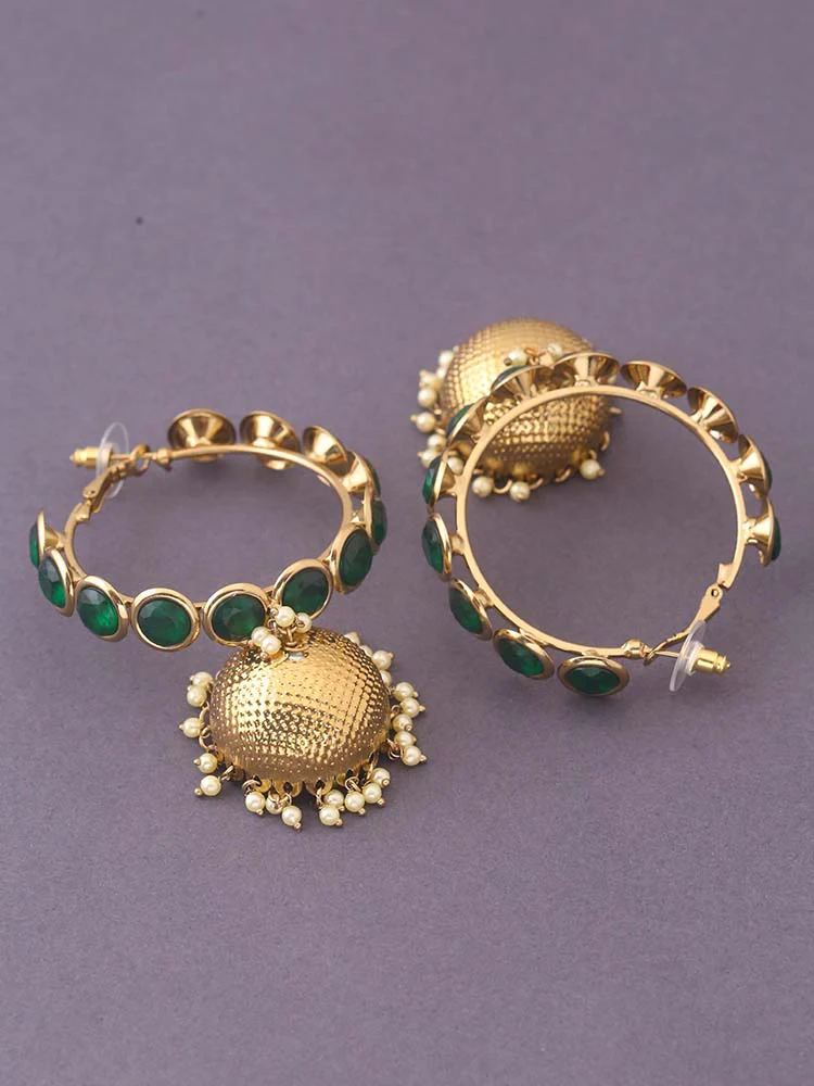 Emerald Perry Ethnic Jhumkis - Image 3